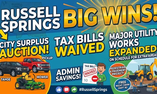 Russell Springs City Council, August 13, 2026.